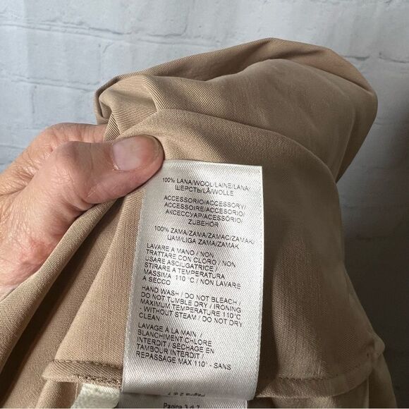 NEW Bottega Veneta tan wool twill draped wrap top size 42 - Picture 13 of 16